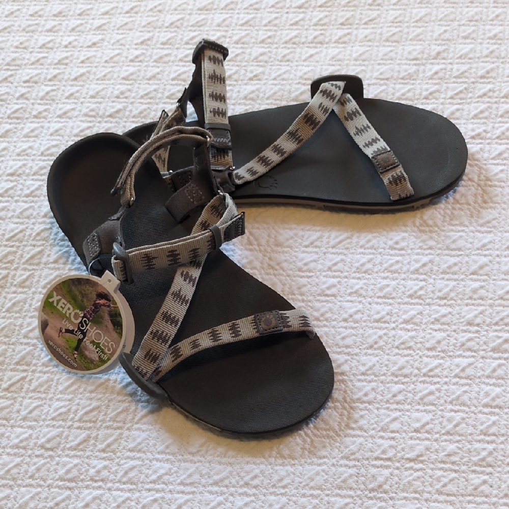 Xero Shoes Z-Trail Taupe/Gray and Tan Sandals Women's 8